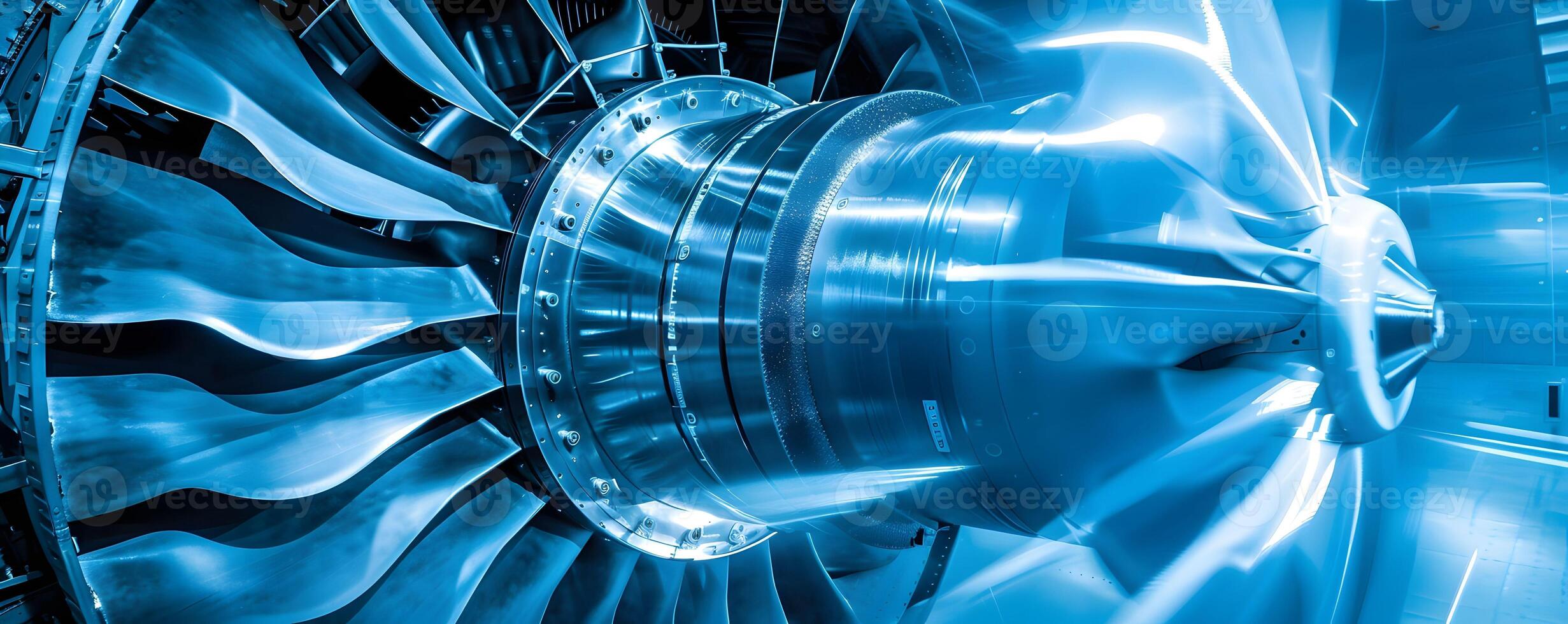 AI generated Mechanical engineer refining a jet engine photo