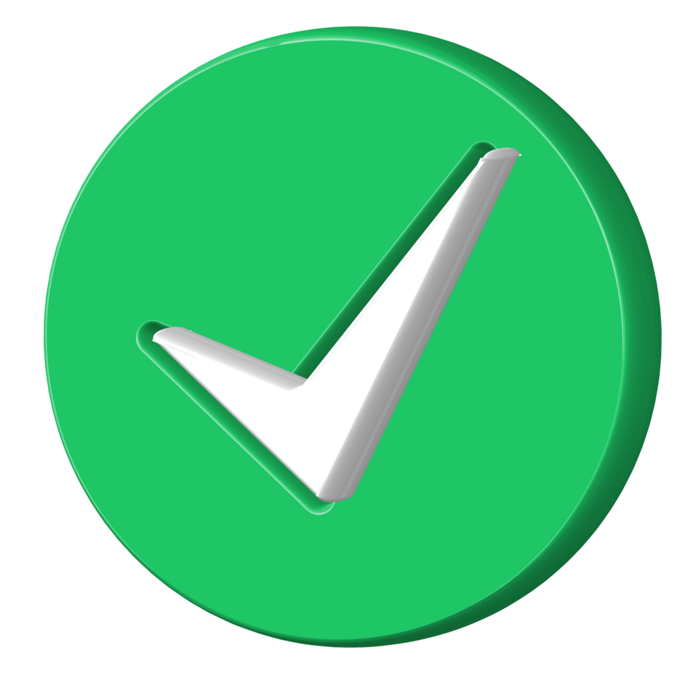 3d checklist sign icon checkmark, agreement, approved png