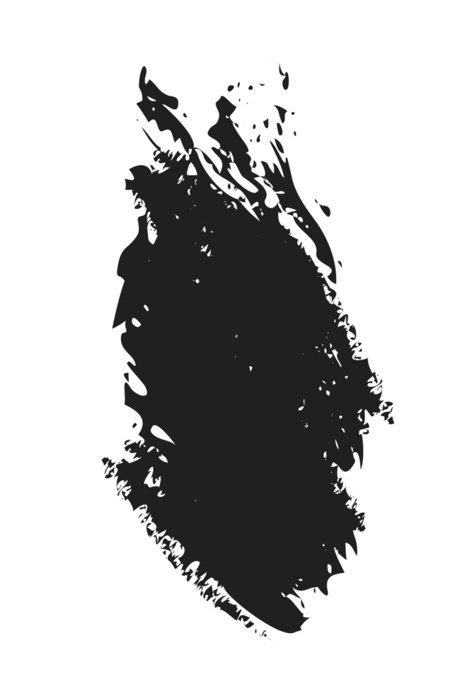 black staine brush, grunge banner, hand drawn splash. Grunge badge brush, hand drawn black png