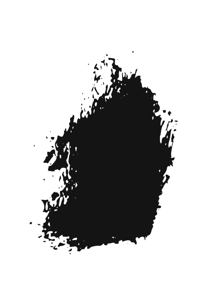 black staine brush, grunge banner, hand drawn splash. Grunge badge brush, hand drawn black png