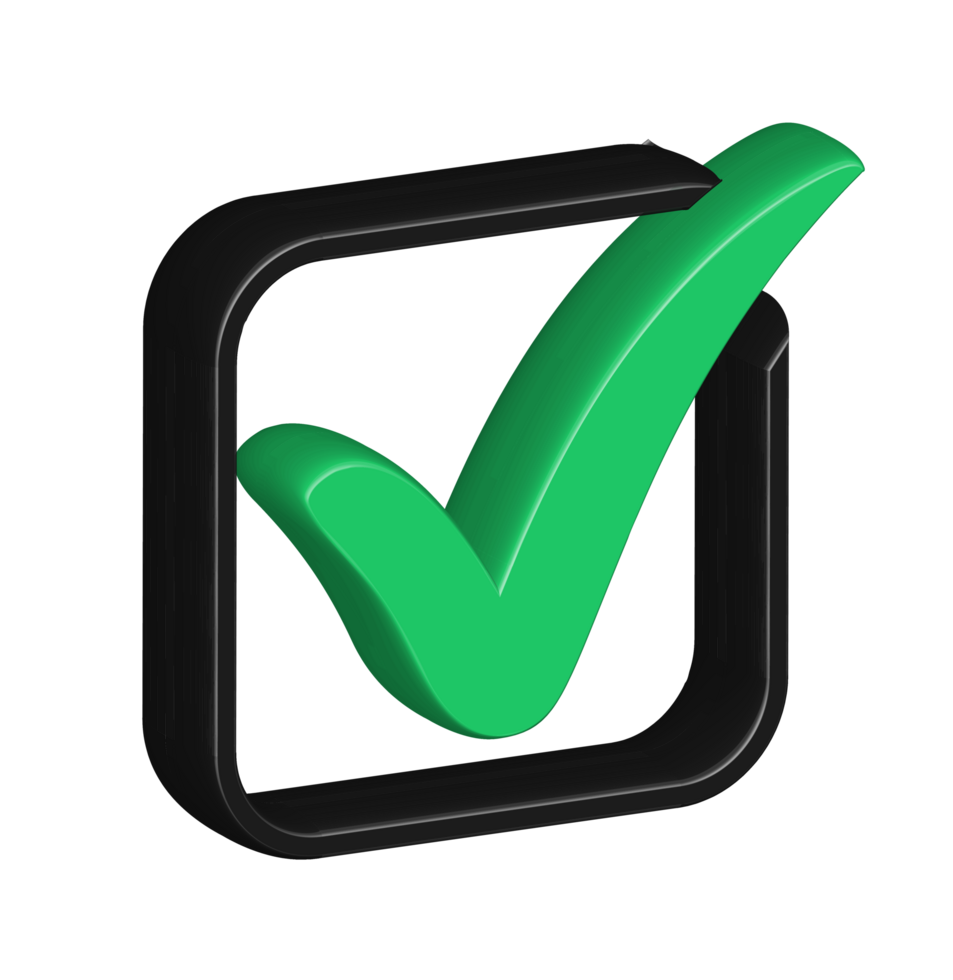 3d checklist sign icon checkmark, agreement, approved png