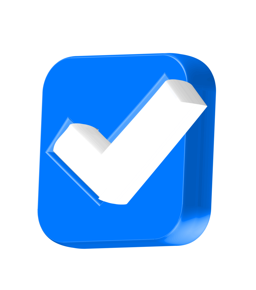 3d checklist sign icon checkmark, agreement, approved png