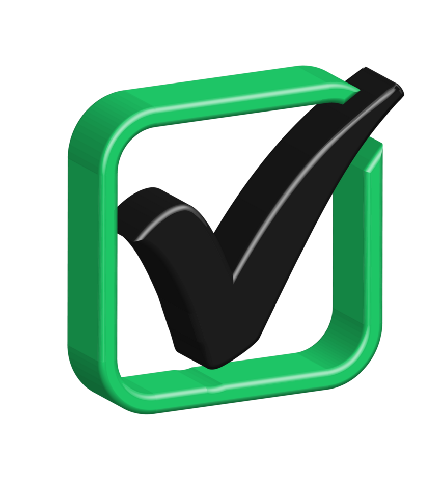 3d checklist sign icon checkmark, agreement, approved png