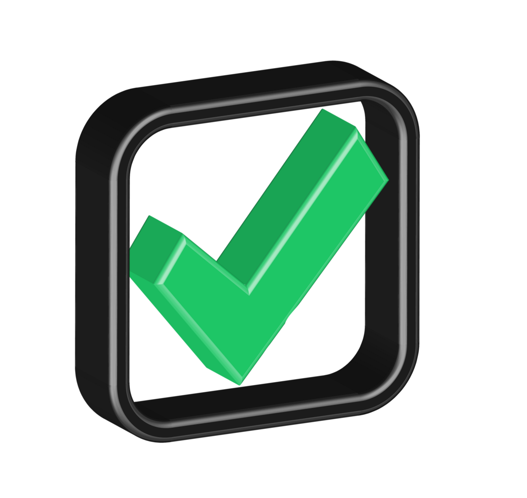 3d checklist sign icon checkmark, agreement, approved png