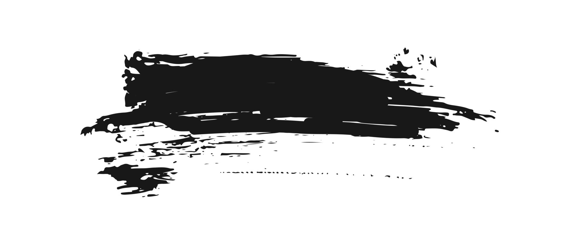 black staine brush, grunge banner, hand drawn splash. Grunge badge brush, hand drawn black png