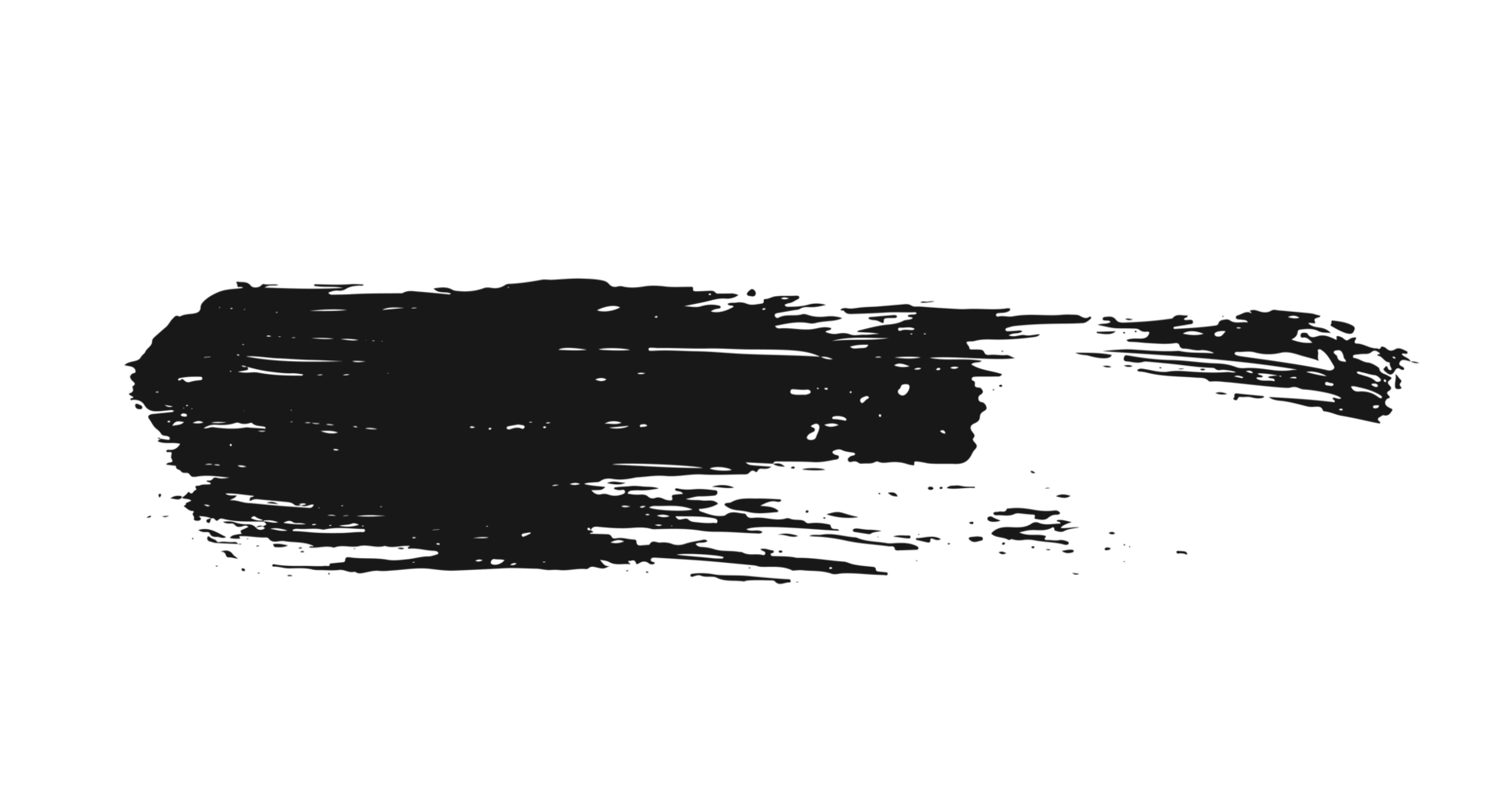 black staine brush, grunge banner, hand drawn splash. Grunge badge brush, hand drawn black png