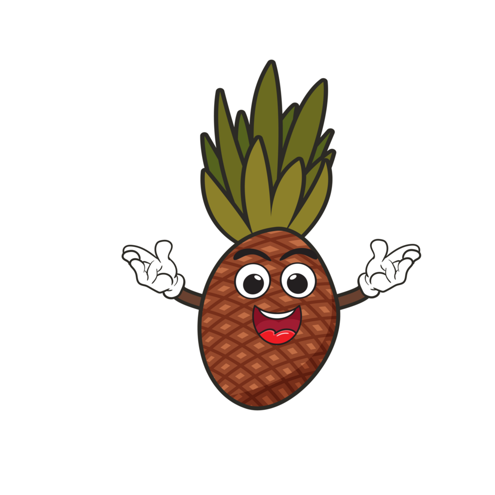 frutta mascotte Sorridi contento divertente per bambini, kawaii scarabocchio logo png