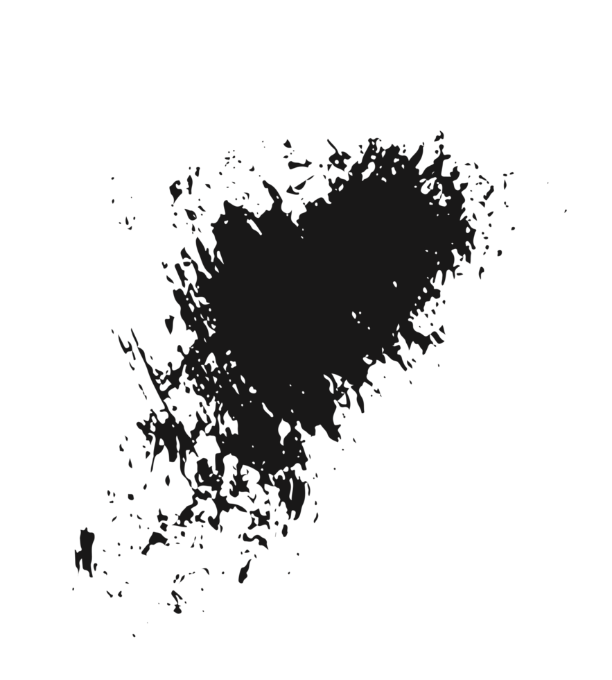 black staine brush, grunge banner, hand drawn splash. Grunge badge brush, hand drawn black png