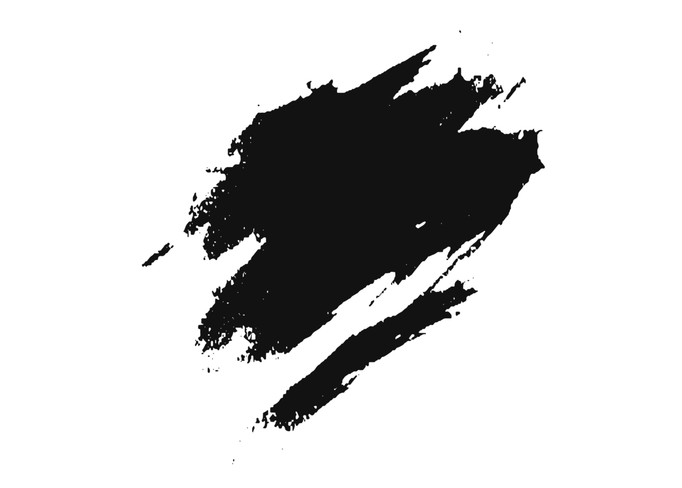 black staine brush, grunge banner, hand drawn splash. Grunge badge brush, hand drawn black png