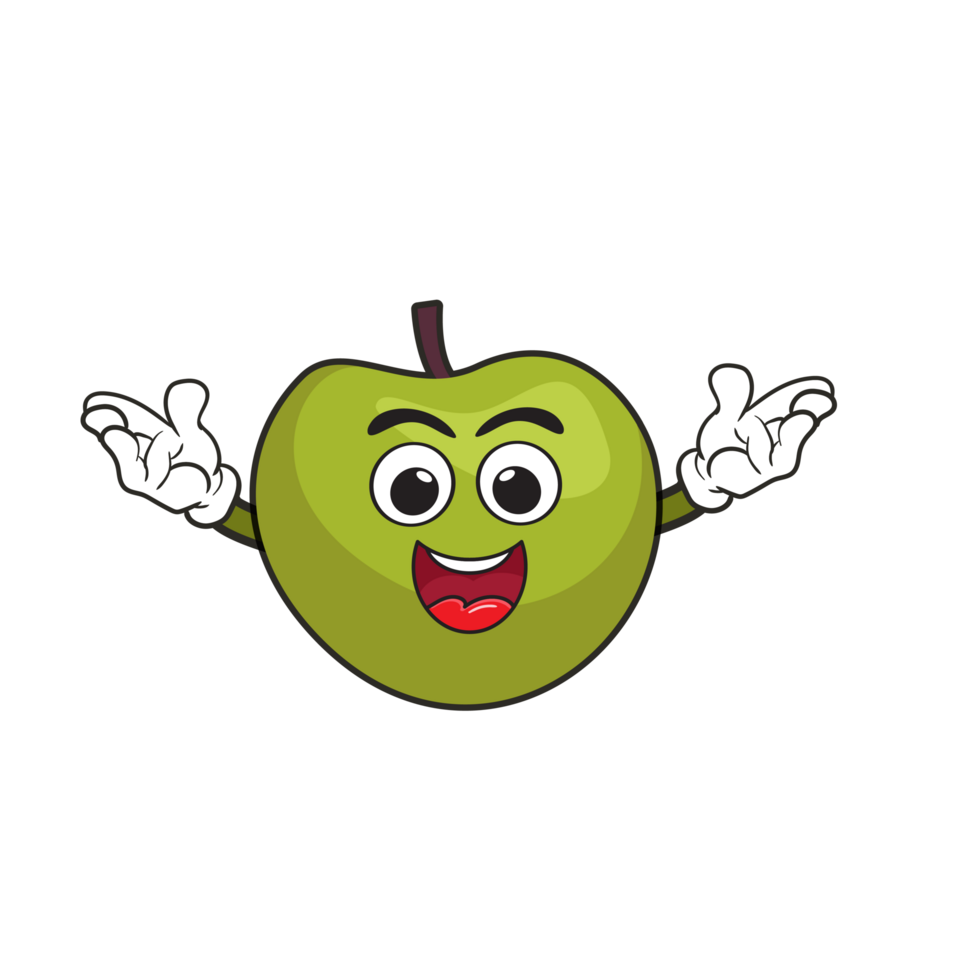 frutta mascotte Sorridi contento divertente per bambini, kawaii scarabocchio logo png