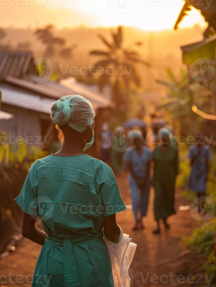 AI generated Global Health Worker Medical Scrubs photo