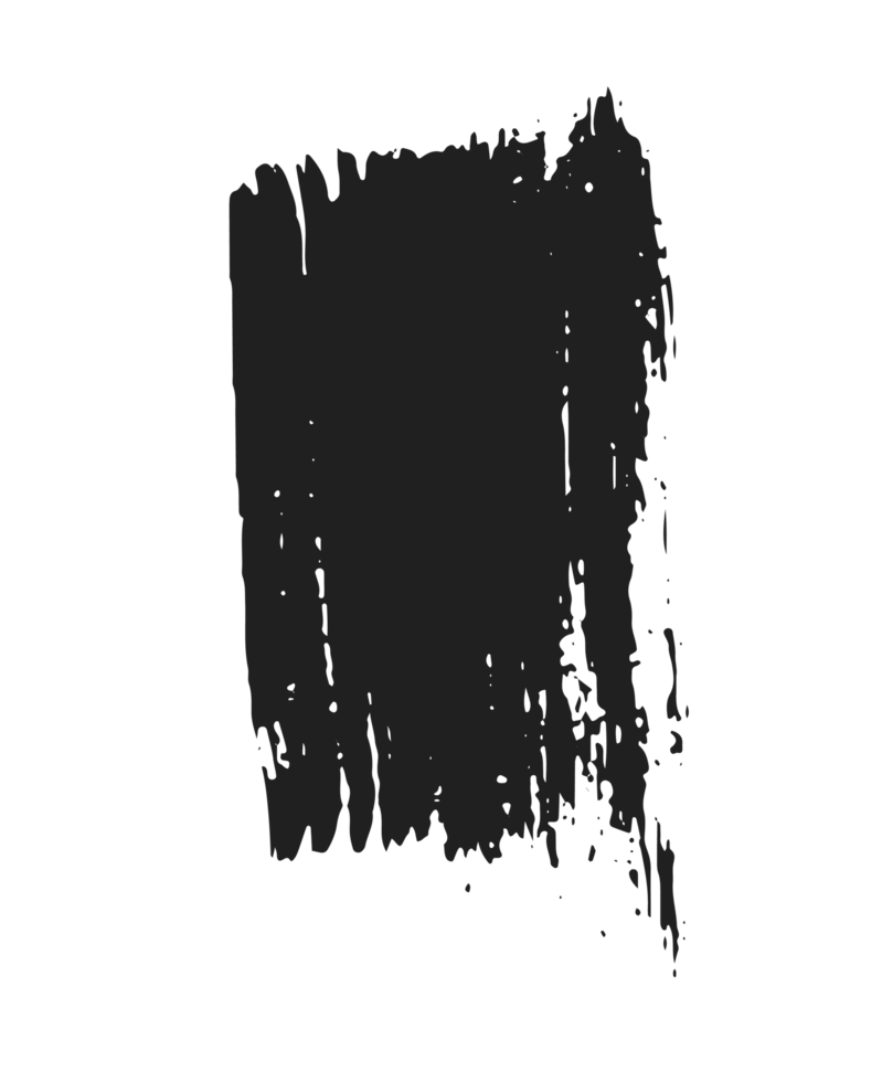 black staine brush, grunge banner, hand drawn splash. Grunge badge brush, hand drawn black png