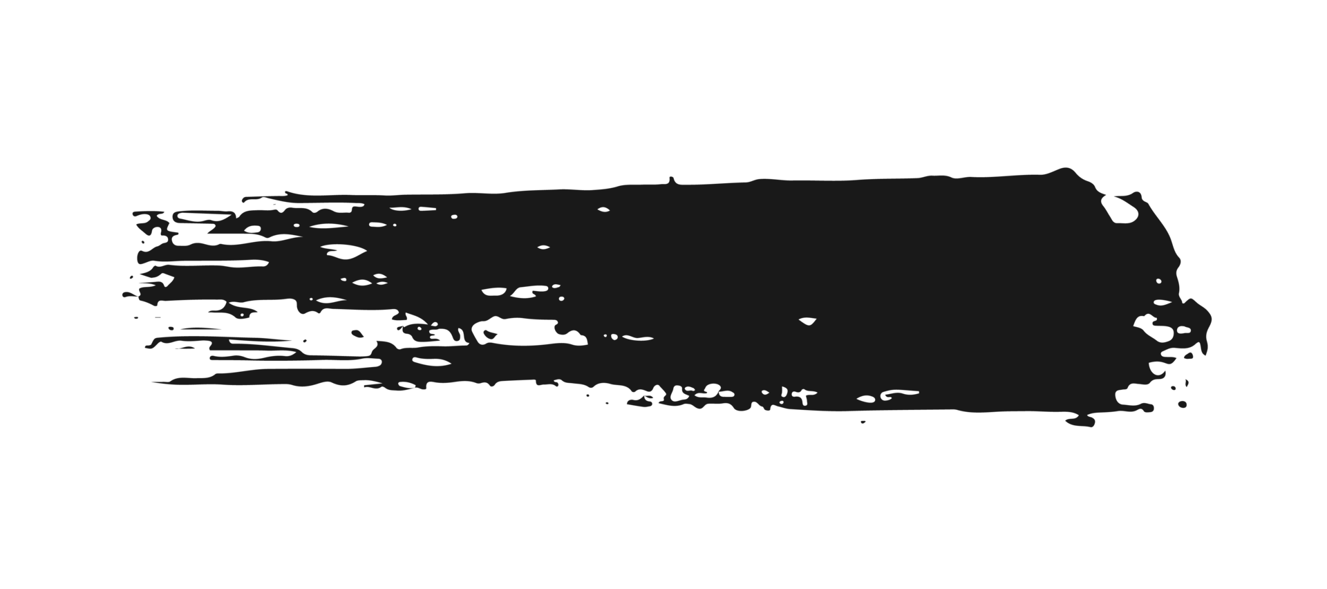 black staine brush, grunge banner, hand drawn splash. Grunge badge brush, hand drawn black png