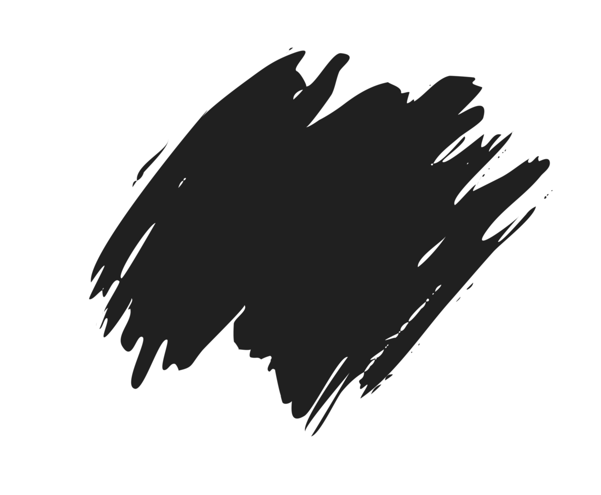 black staine brush, grunge banner, hand drawn splash. Grunge badge brush, hand drawn black png