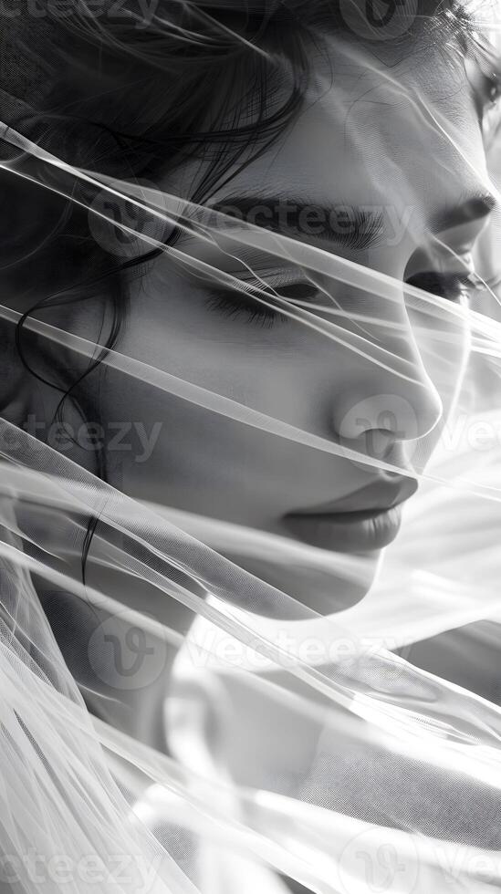 AI generated Veil in the breeze grace and beauty photo