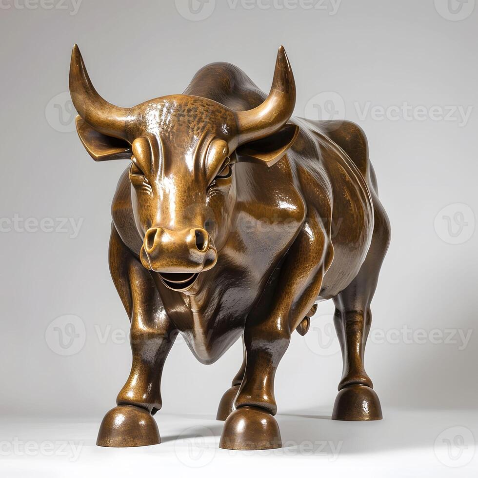 AI generated The Wall Street Bull a totem of prosperity where touching its bronze brings luck in finance and fortitude in spirit photo