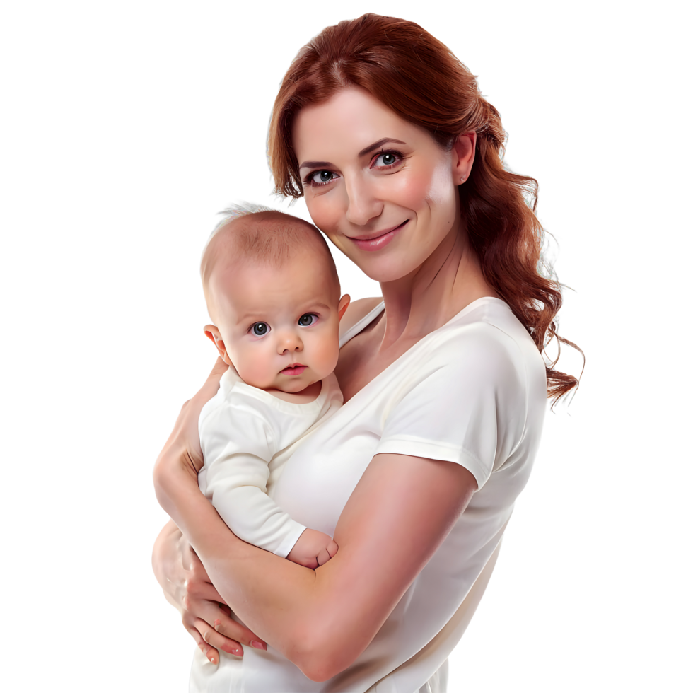 AI generated Portrait of A Smiling Mother And Baby png