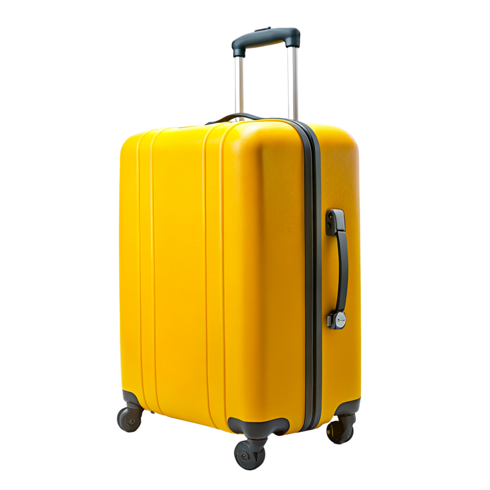 AI generated A Spacious Yellow Travel Suitcase png