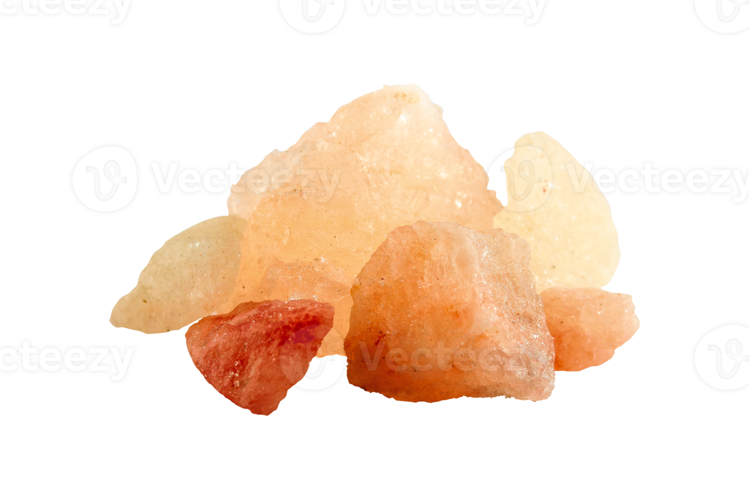 Himalayan pink salt rock isolated on a transparent background, Macro, Studio, png