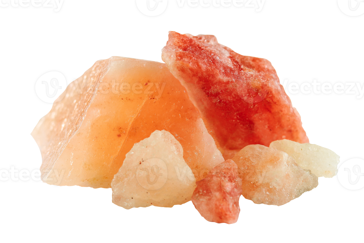 Himalayan pink salt rock isolated on a transparent background, Macro, Studio, png