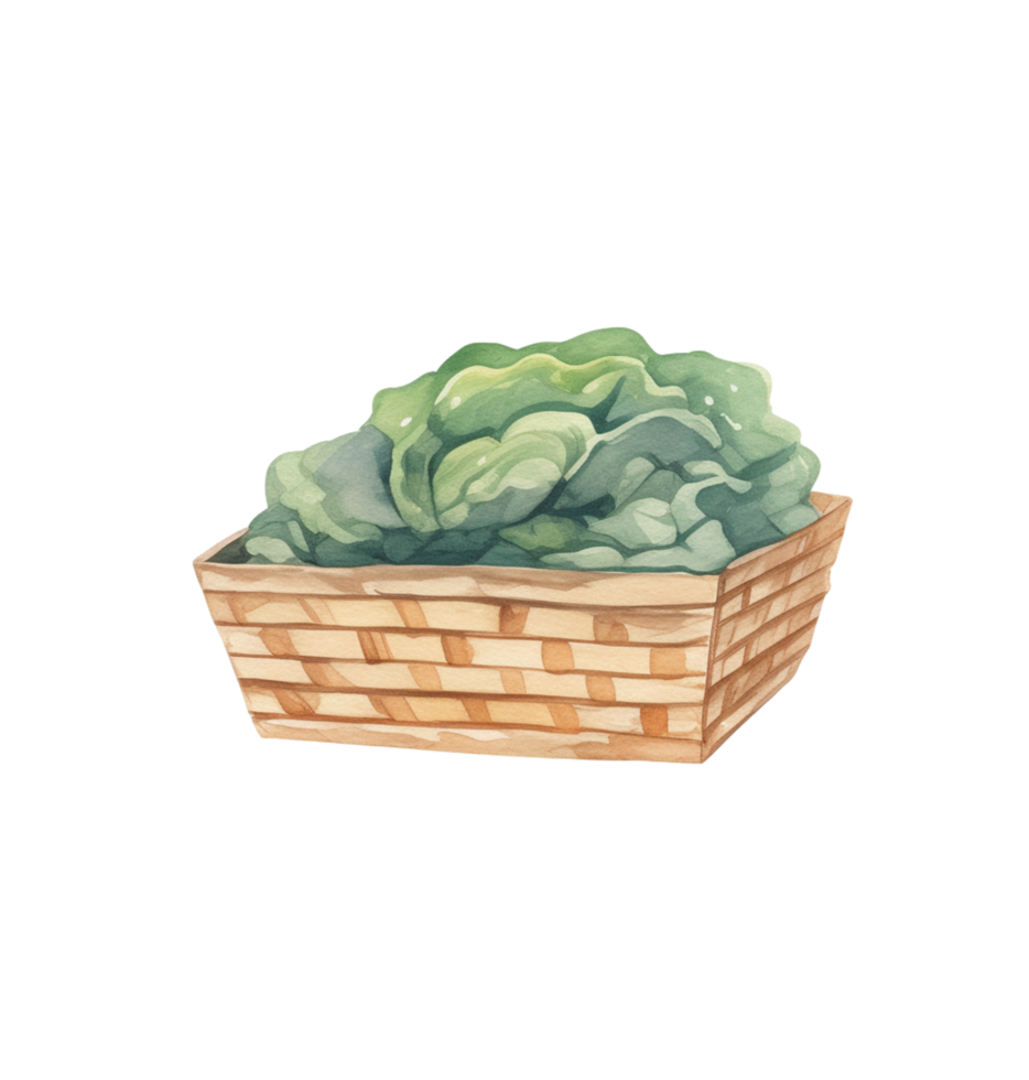 ai généré légume panier aquarelle png