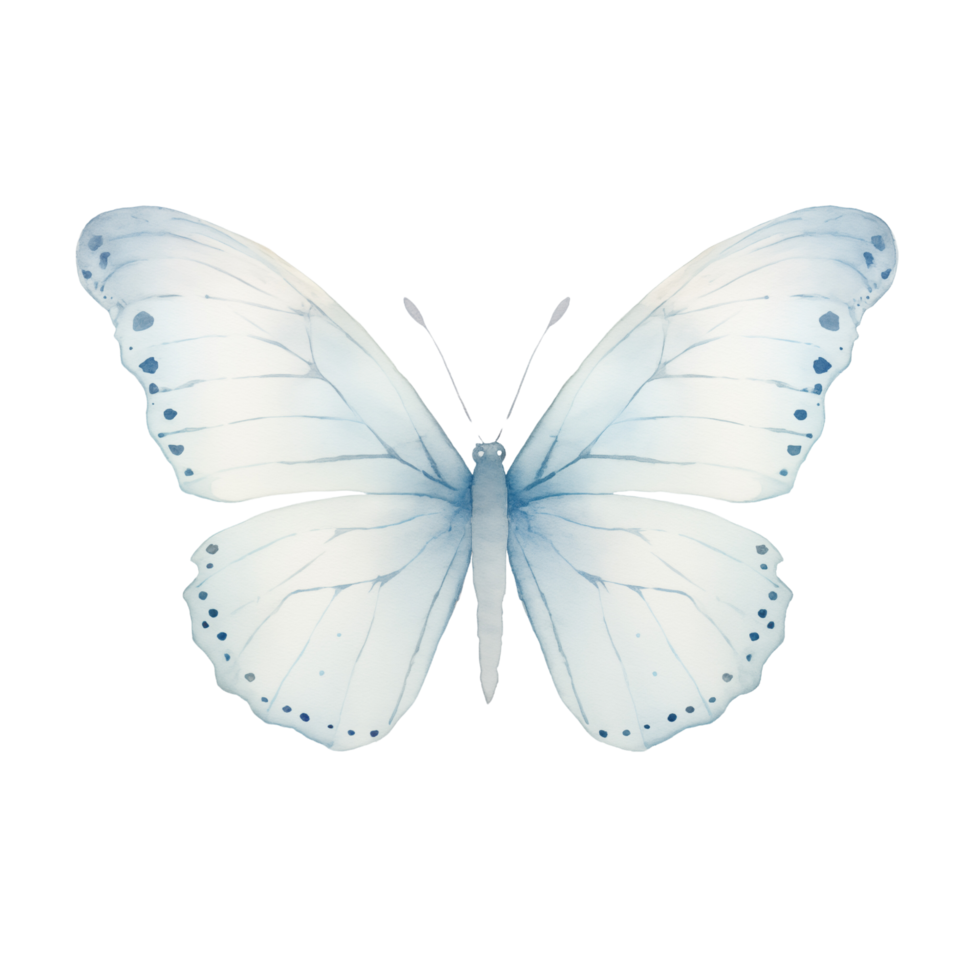 ai generado acuarela azul mariposa Clásico png