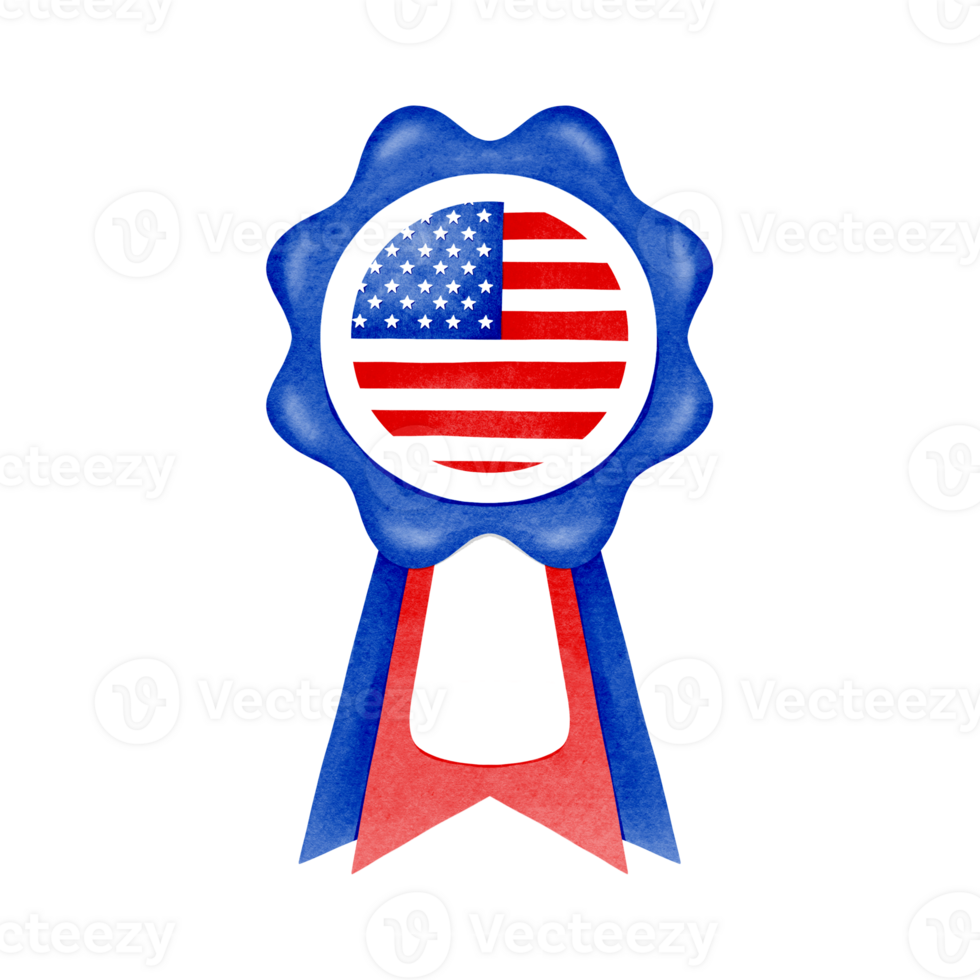 American Flag Blue Rosette Ribbon American Flag Trophy Award png