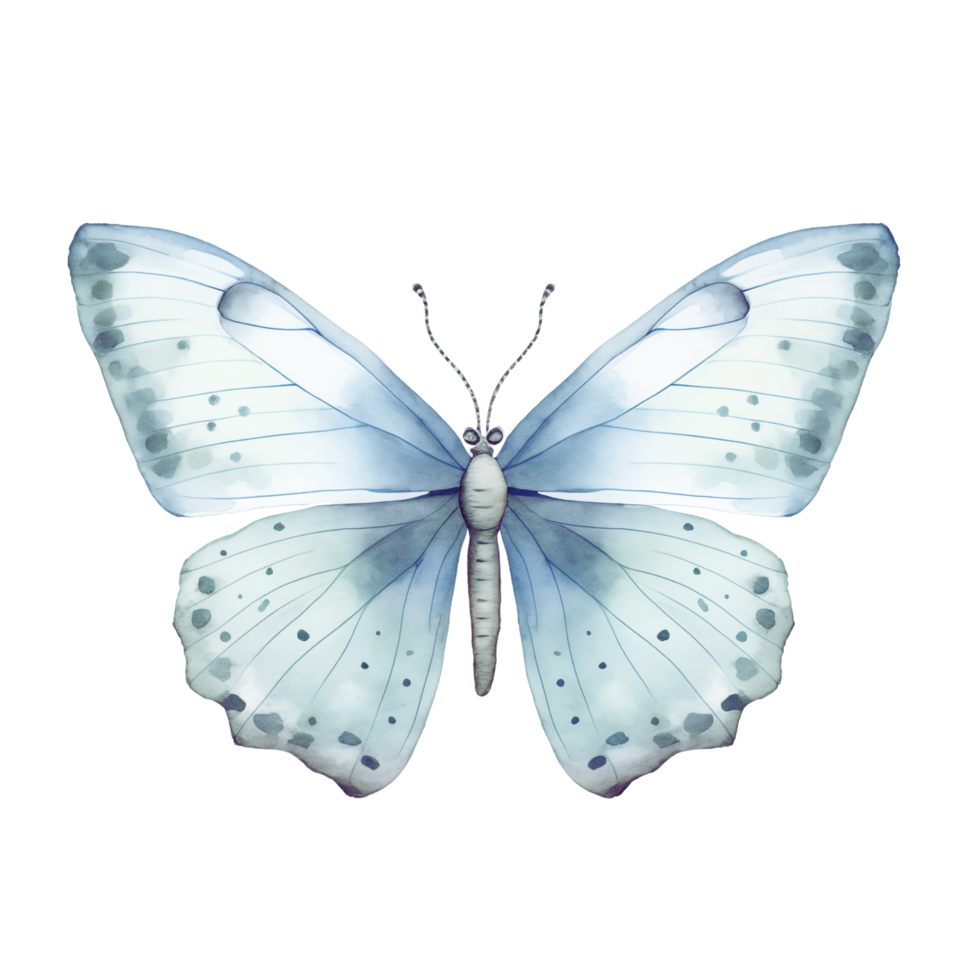 ai généré papillon aquarelle ancien bleu png