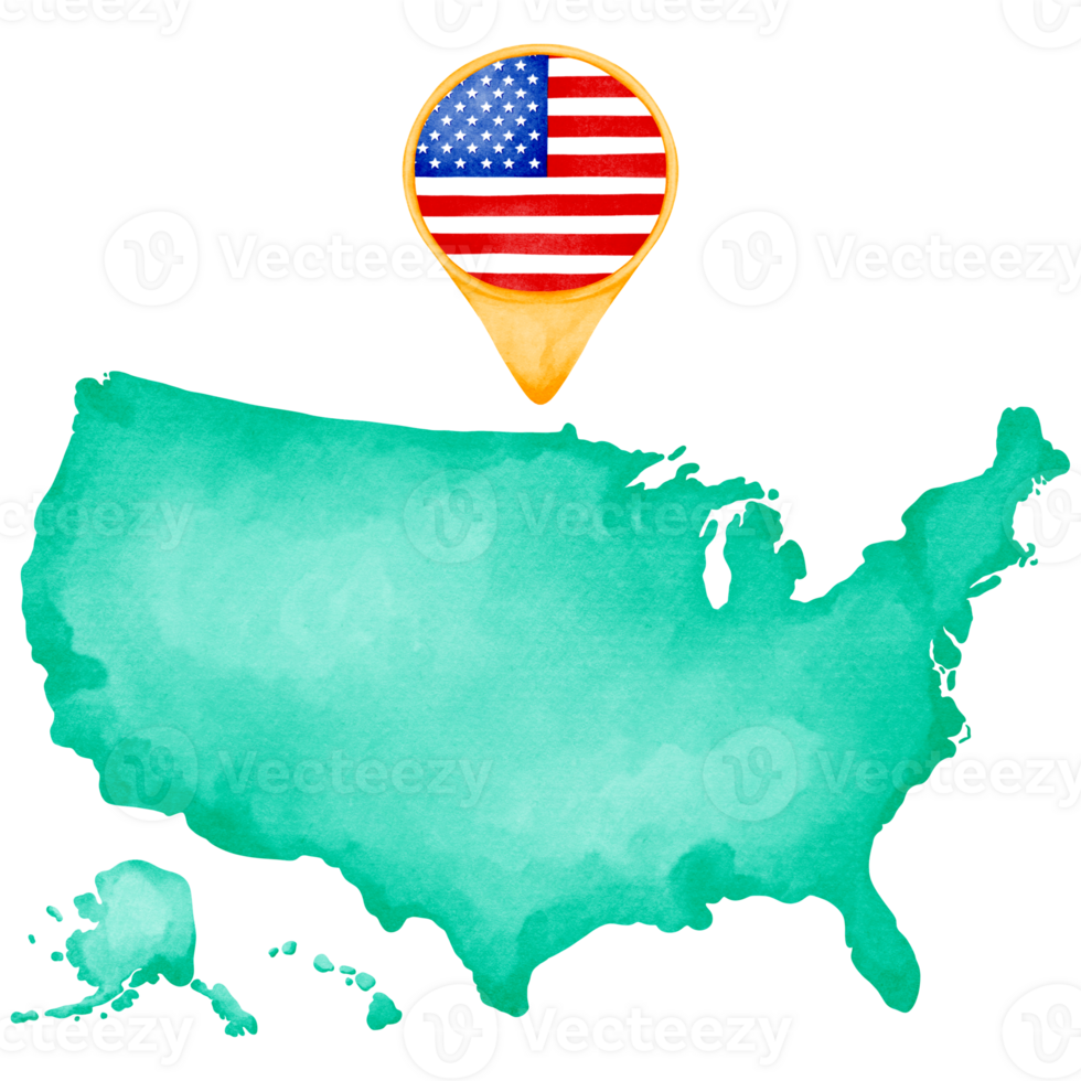 américain carte avec drapeau emplacement png