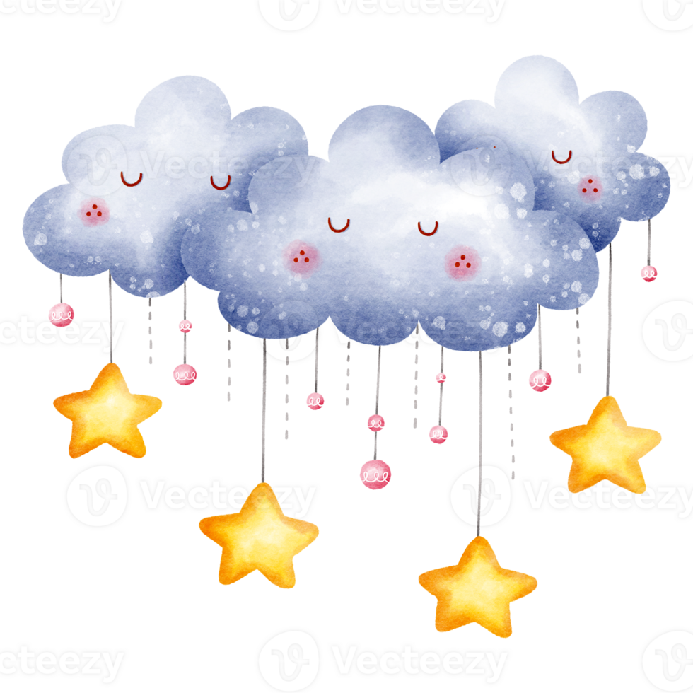 Cloud Star Watercolor png