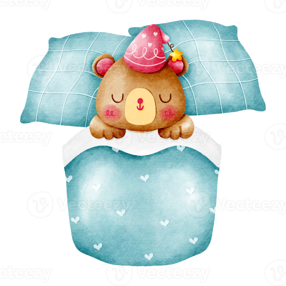 Baby bear sleeping png