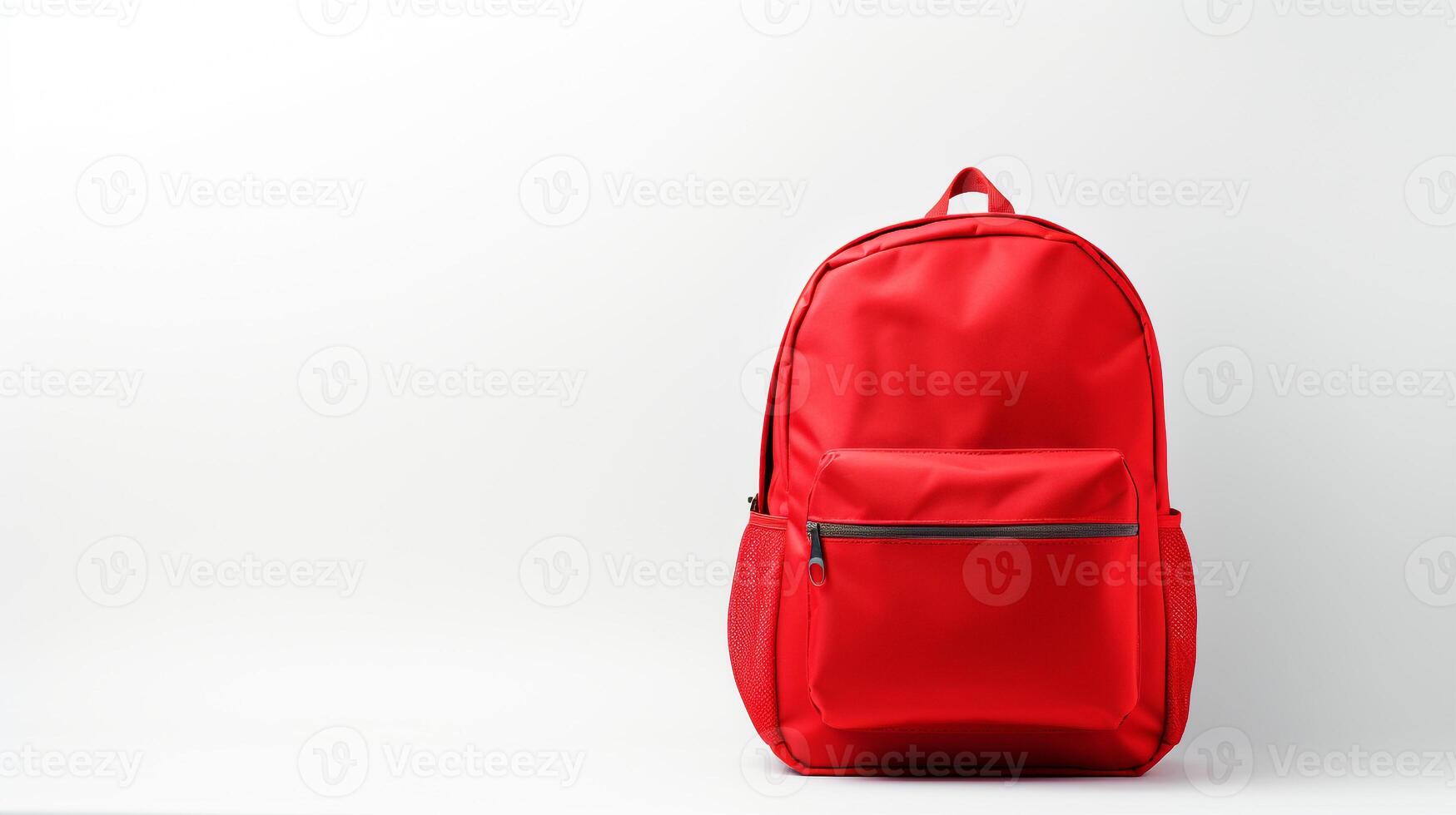 ai generado rojo ciclismo mochila bolso aislado en blanco antecedentes con Copiar espacio para anuncio publicitario. ai generado foto