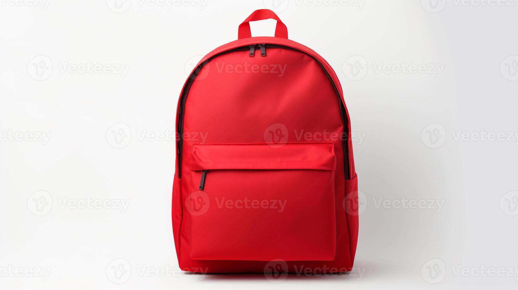 AI generated Red Daypack Bag isolated on white background with copy space for advertisement. AI Generated photo