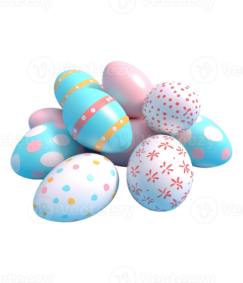 AI generated illustration of 3d colorful egg for celebrate easter ai generated png