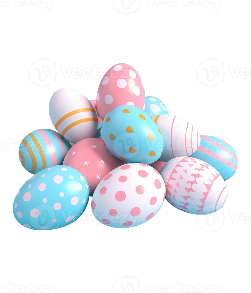 ai generato illustrazione di 3d colorato uovo per celebrare Pasqua ai generato png