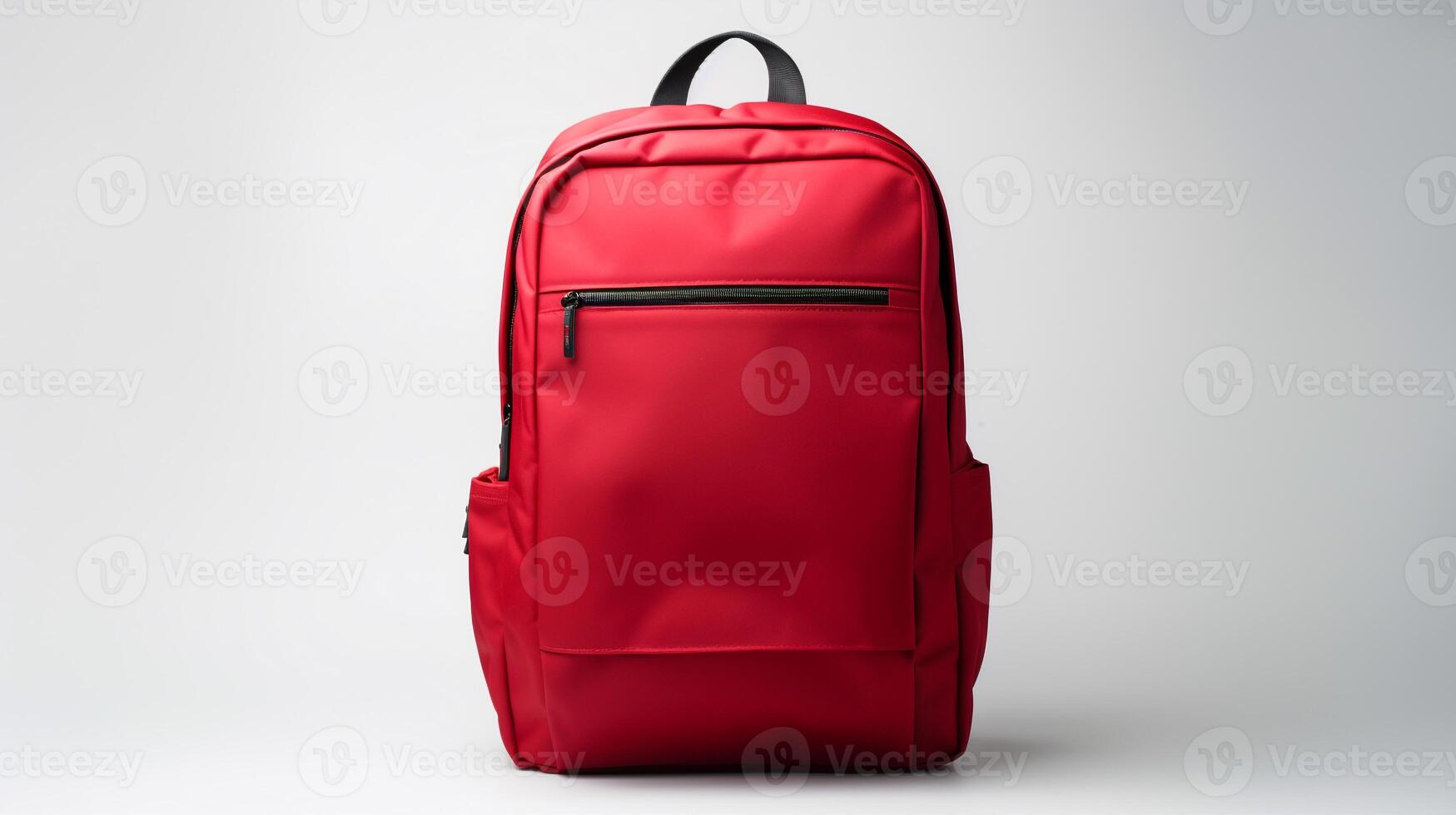 AI generated Red Rolling Backpack Bag isolated on white background with copy space for advertisement. AI Generated photo