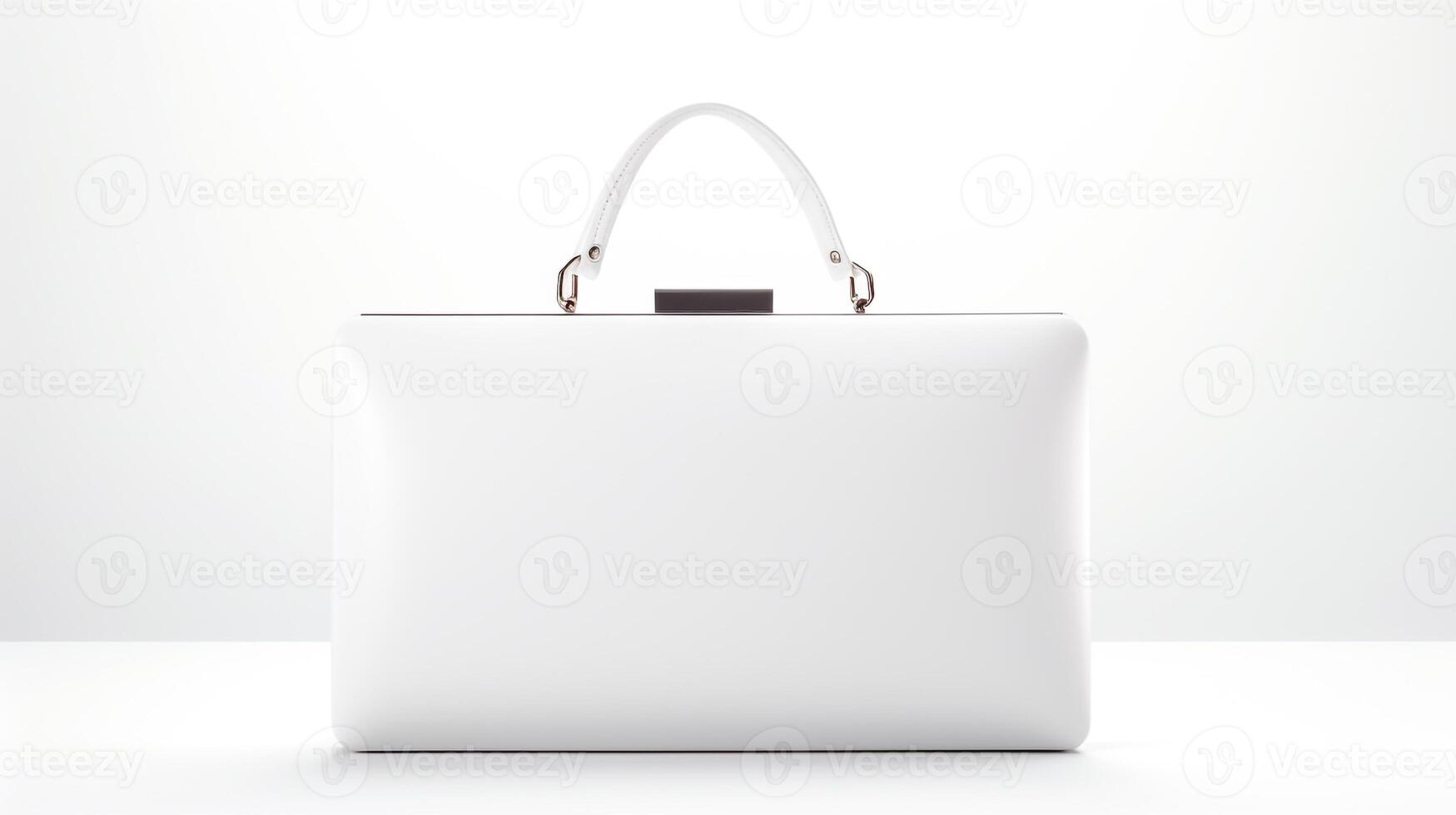 AI generated White Minaudiere Bag isolated on white background with copy space for advertisement. AI Generated photo