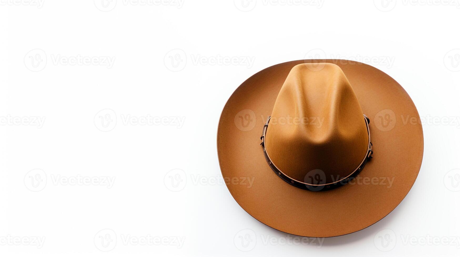 AI generated Photo of Tan Cowboy Hat isolated on white background. AI Generated