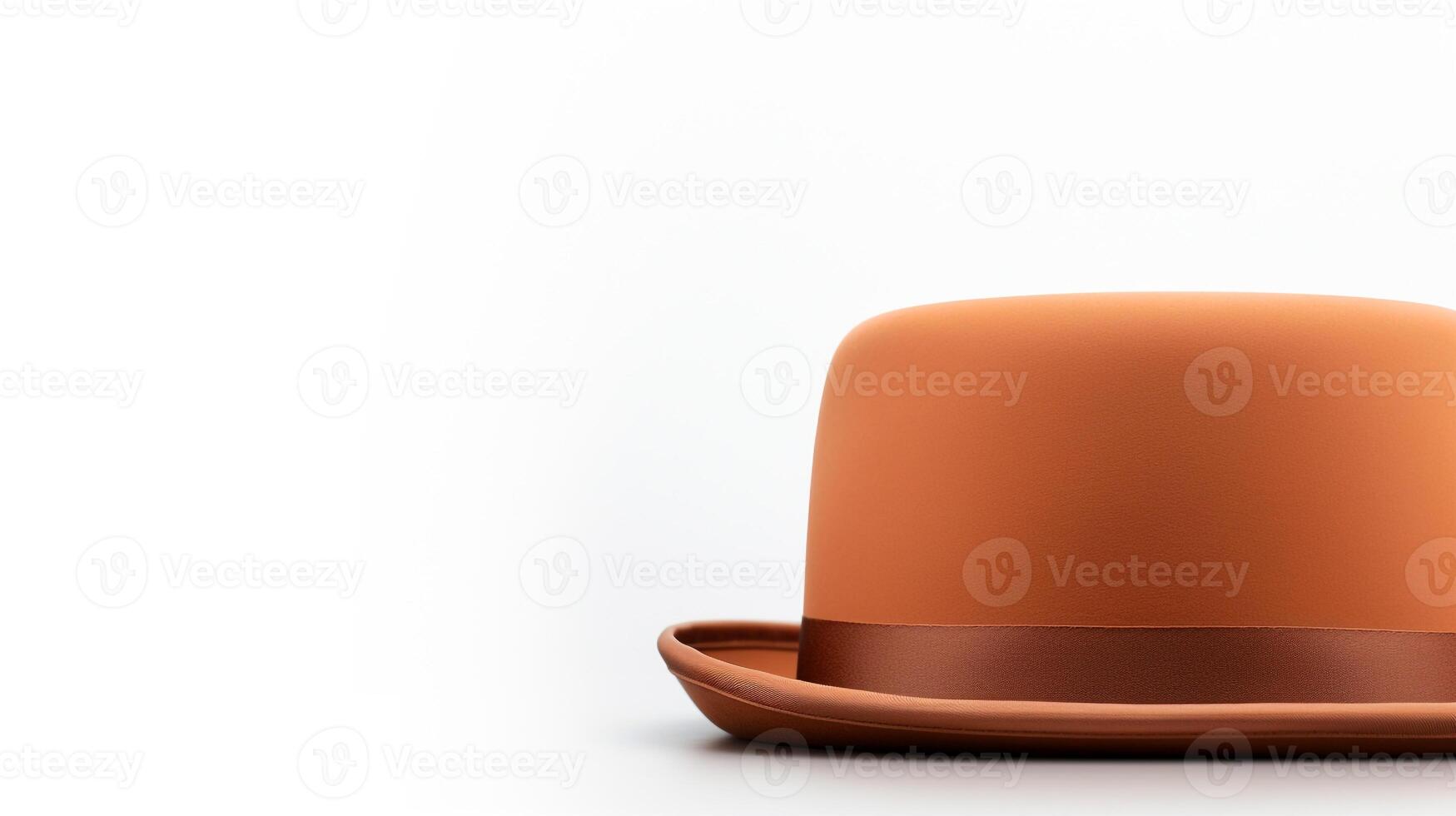 AI generated Photo of Tan Bowler Hat isolated on white background. AI Generated