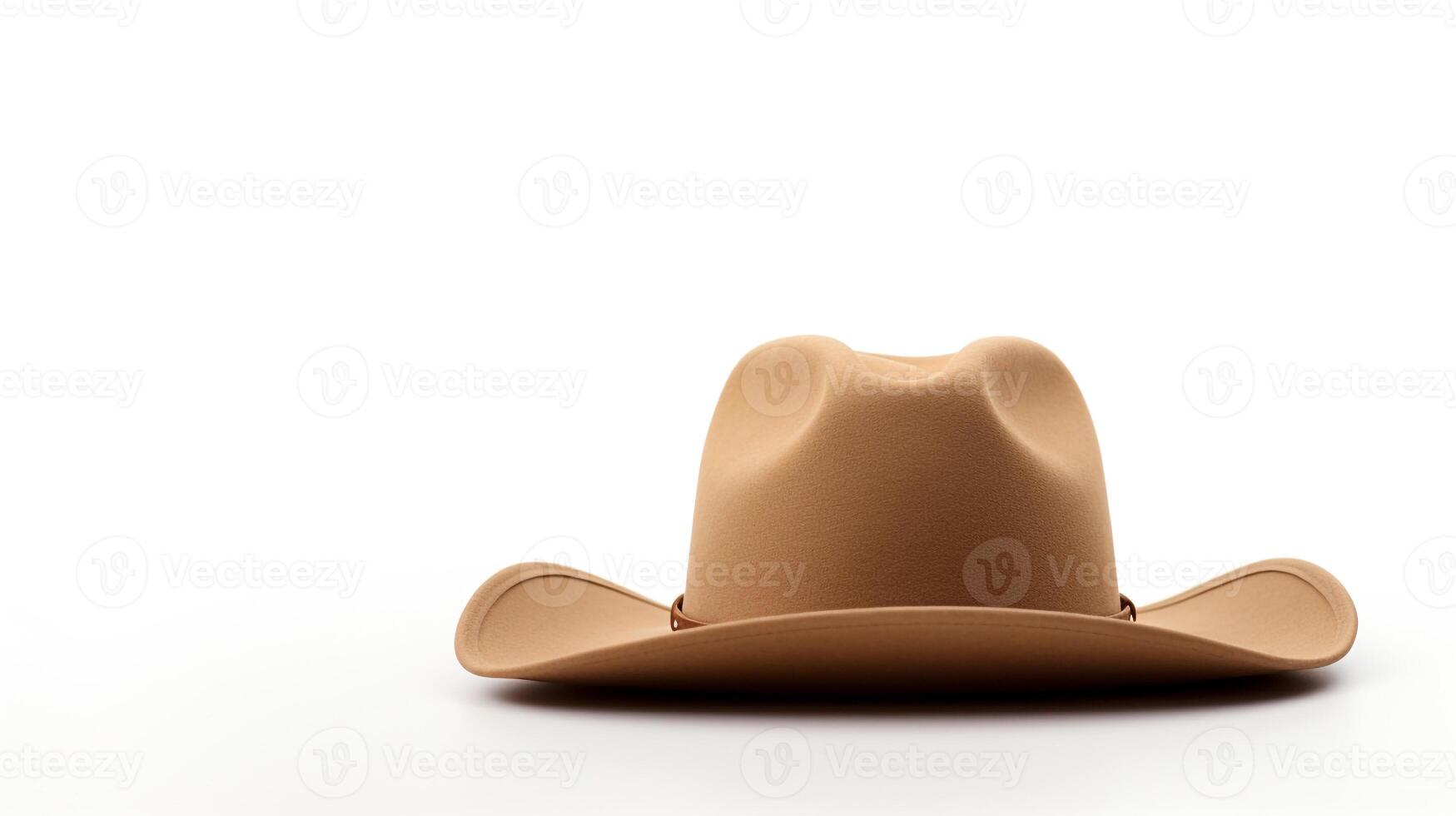 AI generated Photo of Tan Cowboy Hat isolated on white background. AI Generated