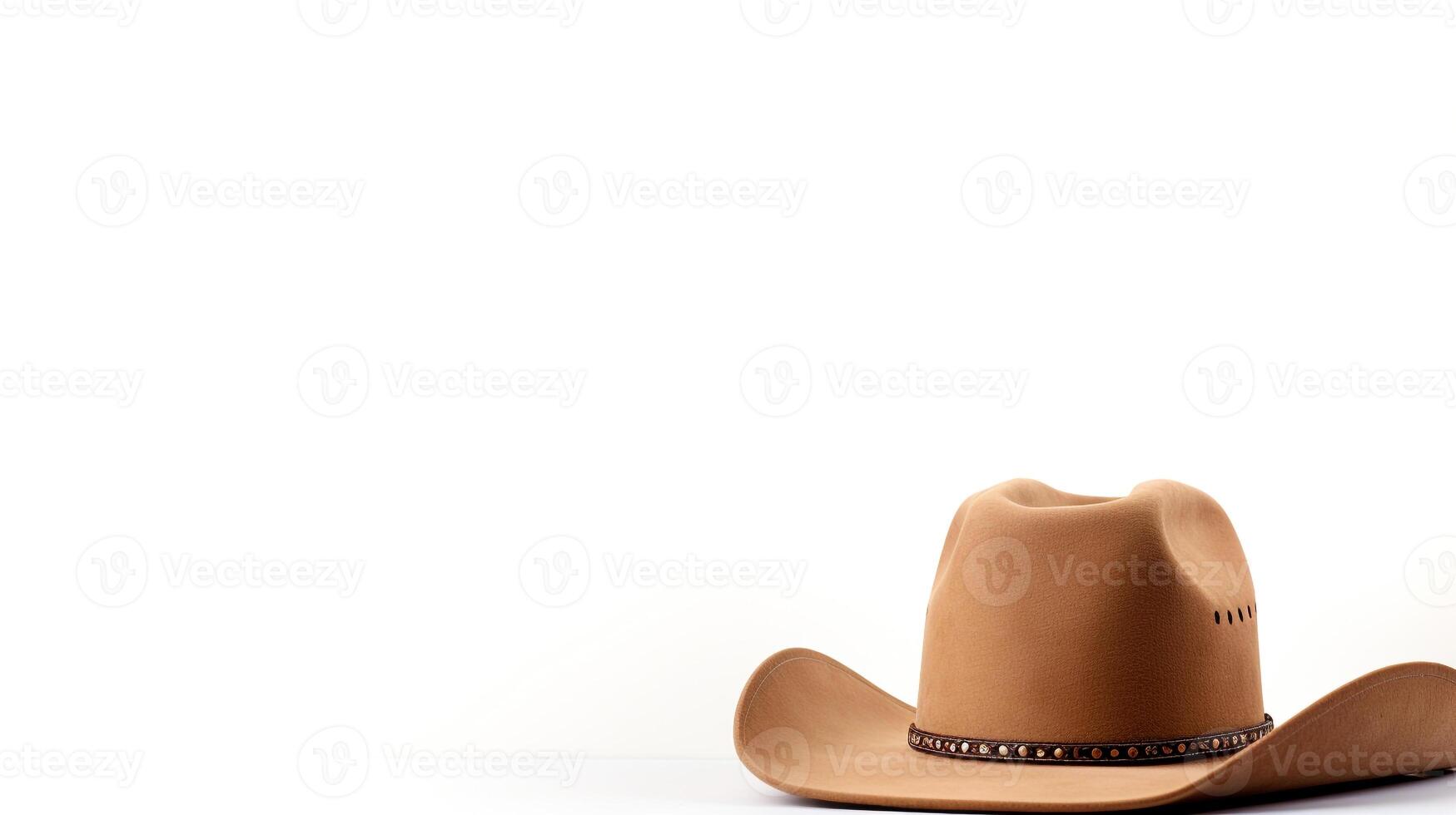 AI generated Photo of Tan Cowboy Hat isolated on white background. AI Generated