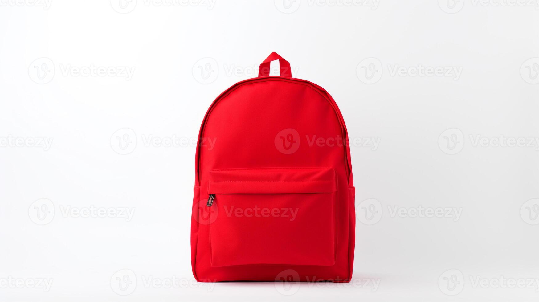 AI generated Red School Backpack Bag isolated on white background with copy space for advertisement. AI Generated photo