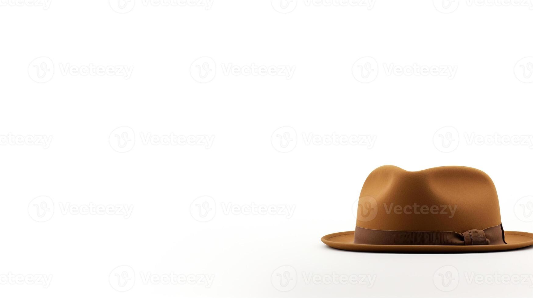 AI generated Photo of Tan Bowler Hat isolated on white background. AI Generated