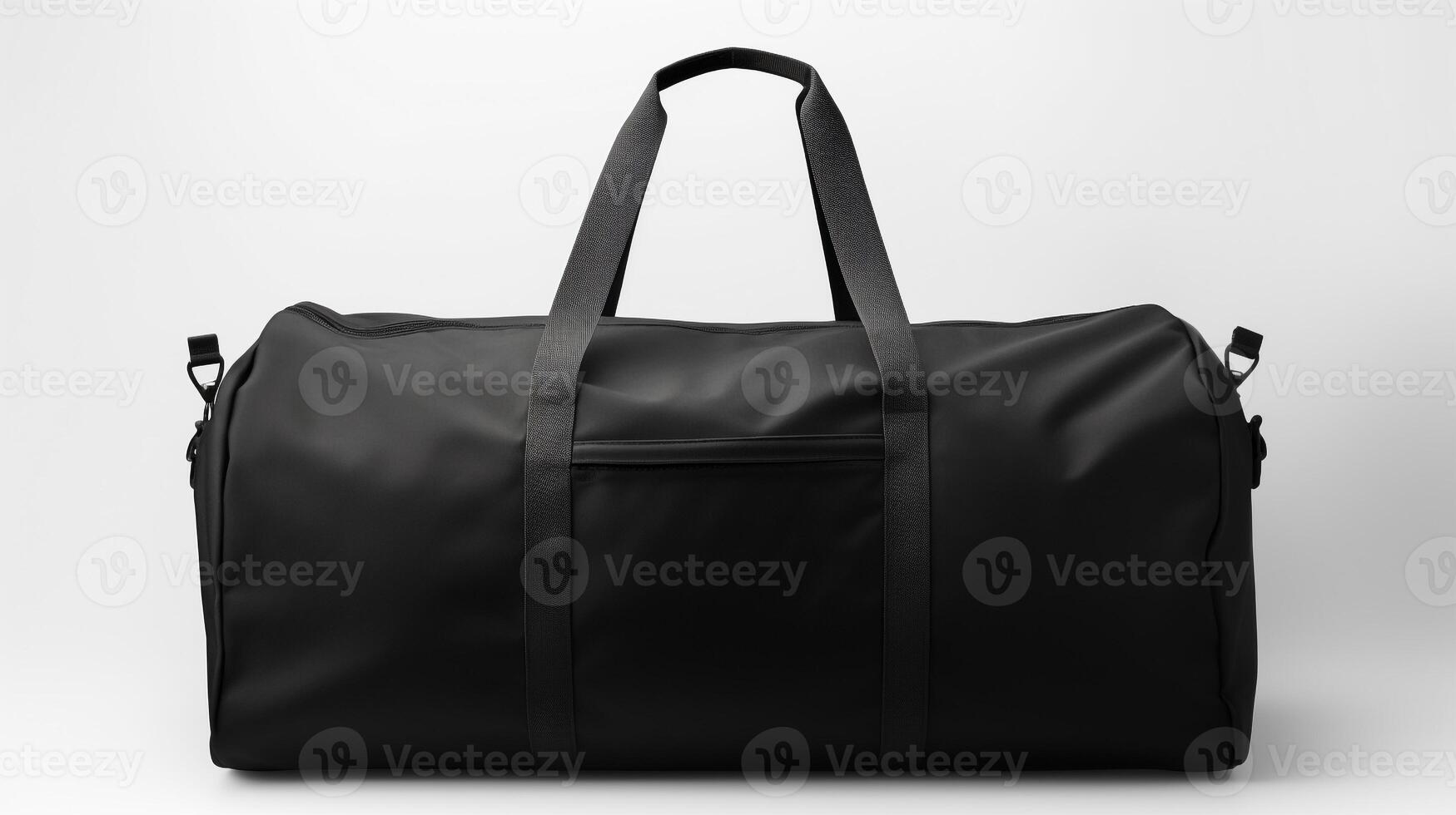 AI generated Black Duffel Bag isolated on white background with copy space for advertisement. AI Generated photo