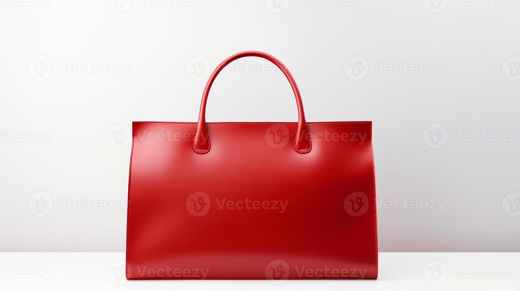 AI generated Red Leather Bag isolated on white background with copy space for advertisement. AI Generated photo
