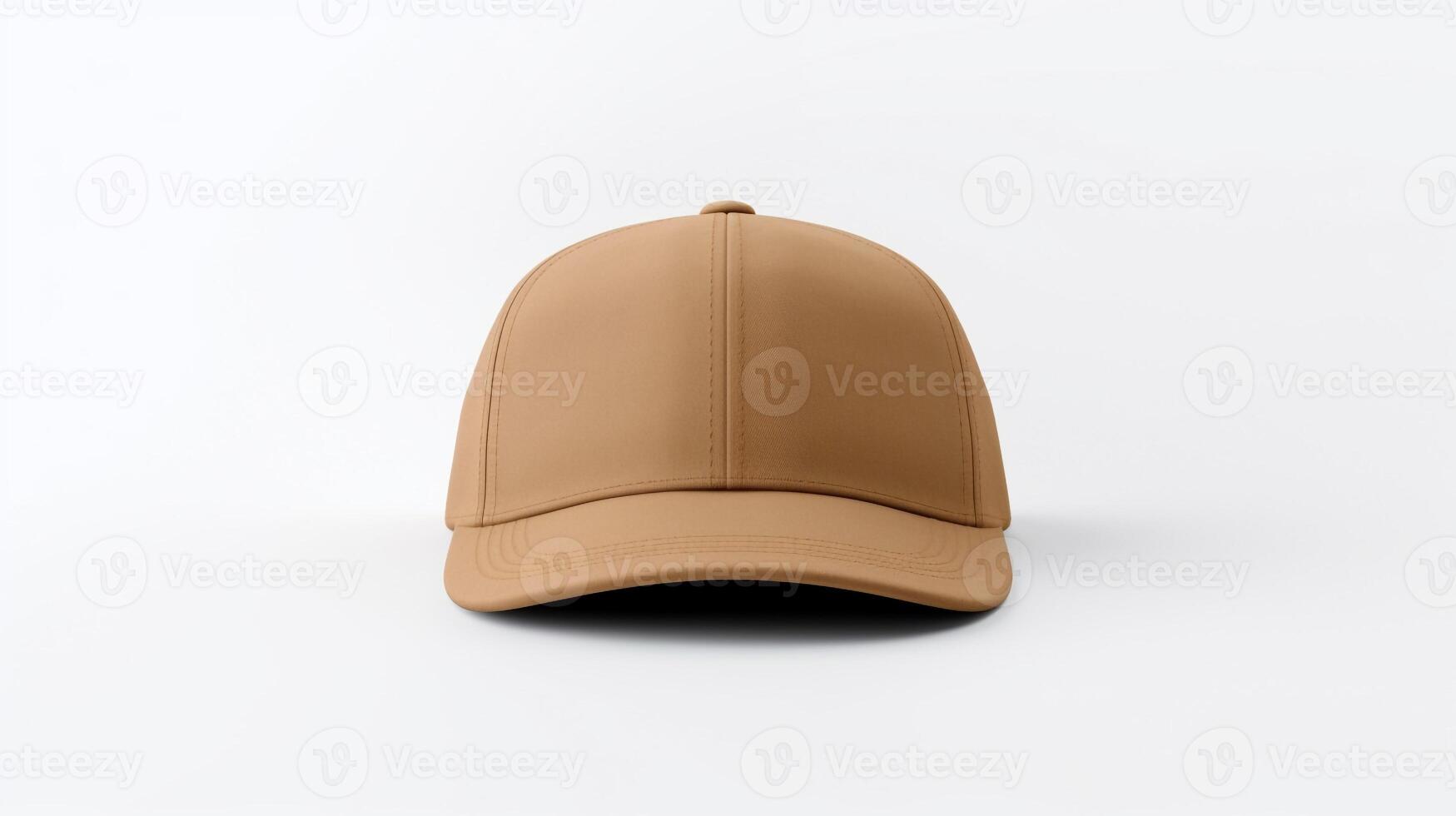 AI generated Photo of Tan Military Cap isolated on white background. AI Generated