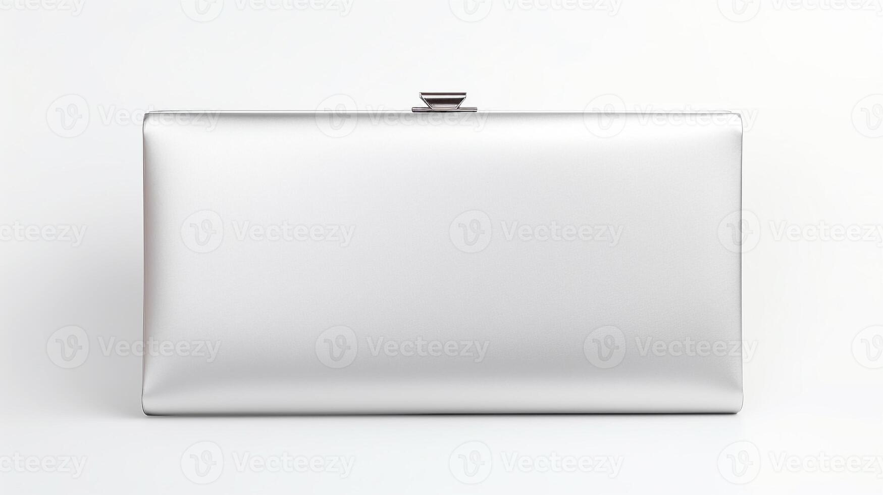 AI generated Silver Frame Clutch Bag isolated on white background with copy space for advertisement. AI Generated photo