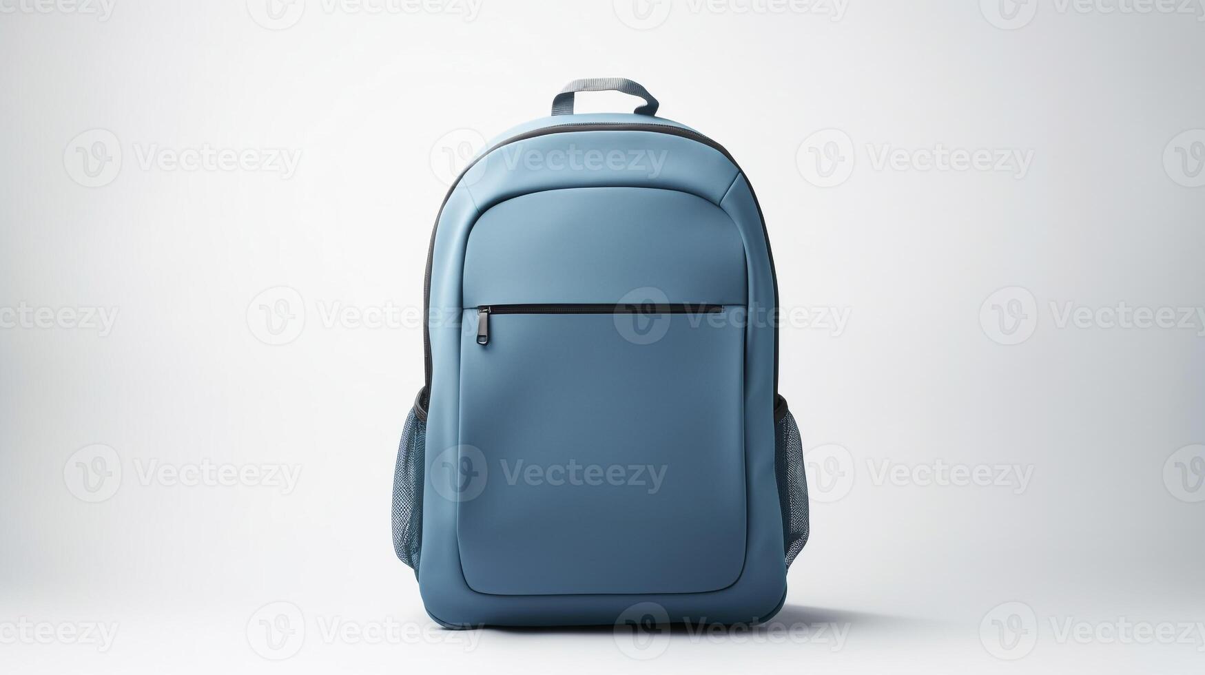 AI generated Slate Blue Backpack Bag isolated on white background with copy space for advertisement. AI Generated photo