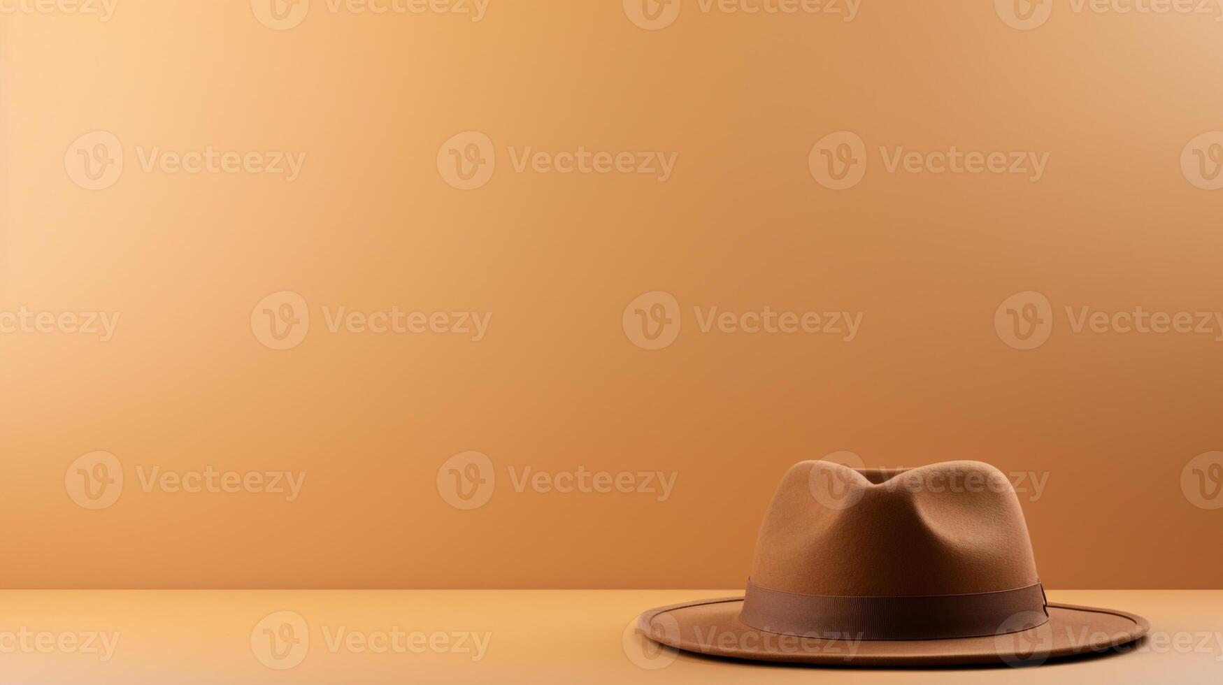 AI generated Photo of Tan Trilby Hat isolated on white background. AI Generated