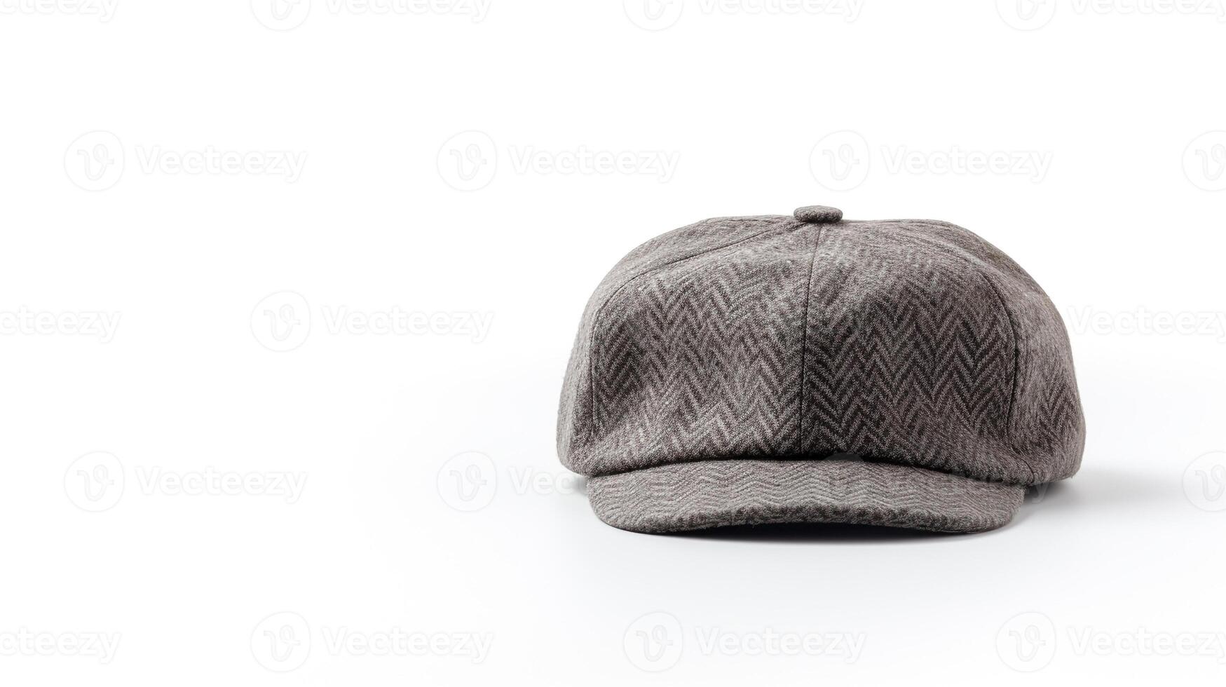 AI generated Photo of Tweed Newsboy Cap isolated on white background. AI Generated